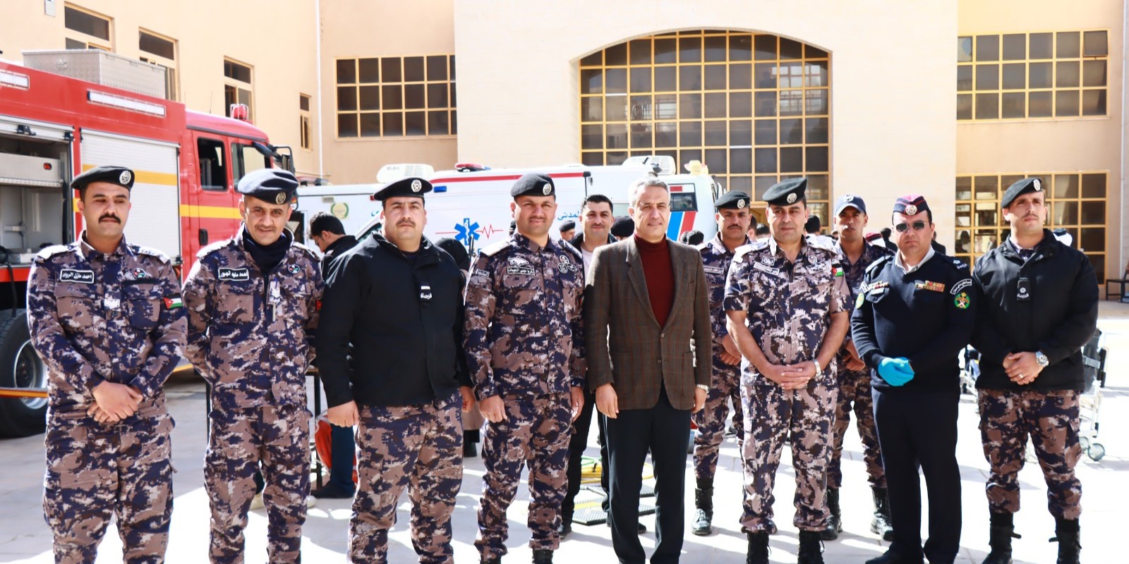 An exhibition at Al Hussein Bin Talal University on the occasion of World Civil Defense Day